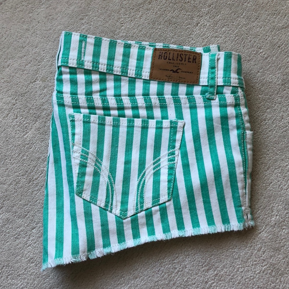 Hollister Teal striped shorts
